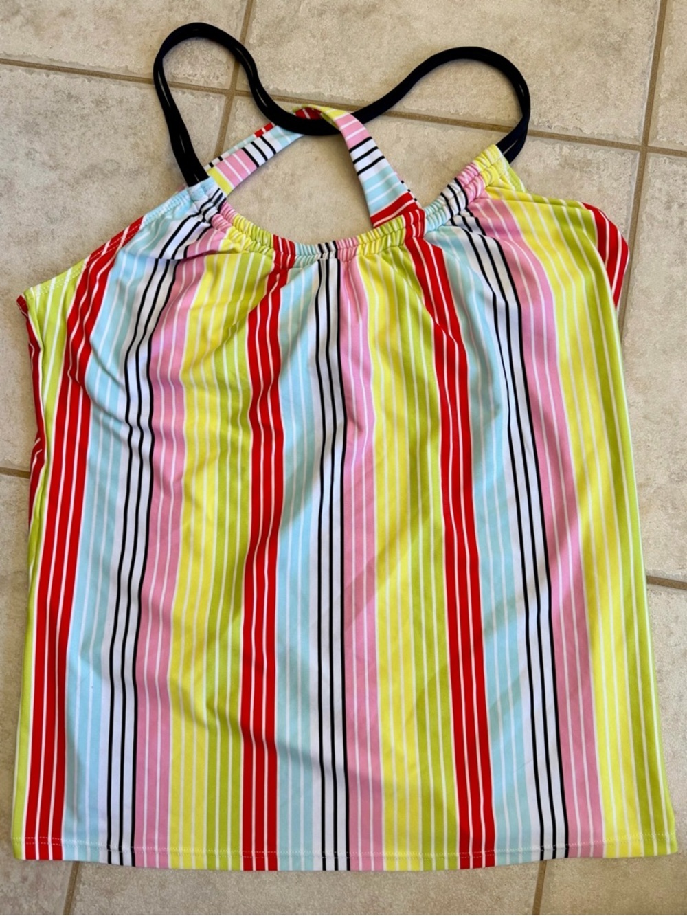 Next by Athena Bikini Top 38 B/C Wireless Support Swim Top Red Black Yellow Blue
